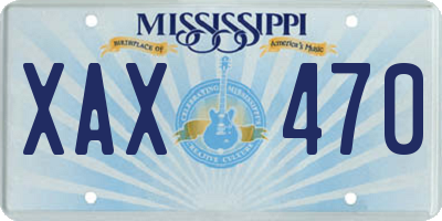 MS license plate XAX470