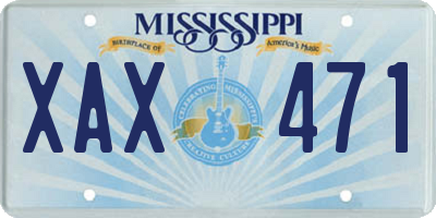 MS license plate XAX471