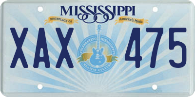 MS license plate XAX475