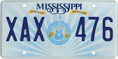 MS license plate XAX476