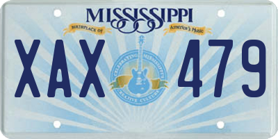 MS license plate XAX479