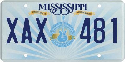 MS license plate XAX481