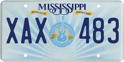 MS license plate XAX483