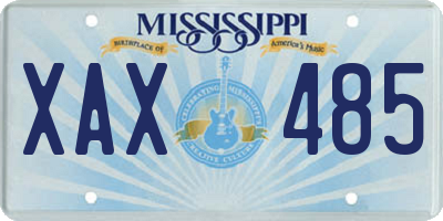 MS license plate XAX485