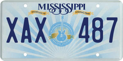 MS license plate XAX487