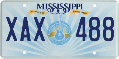 MS license plate XAX488