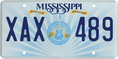 MS license plate XAX489