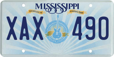 MS license plate XAX490