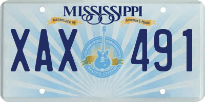 MS license plate XAX491