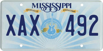 MS license plate XAX492