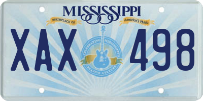 MS license plate XAX498