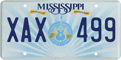 MS license plate XAX499