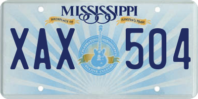 MS license plate XAX504