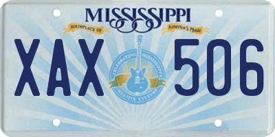 MS license plate XAX506