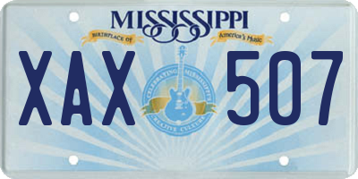 MS license plate XAX507