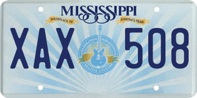 MS license plate XAX508