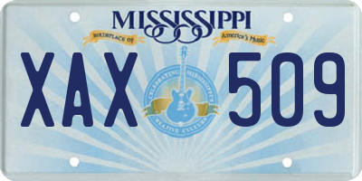 MS license plate XAX509