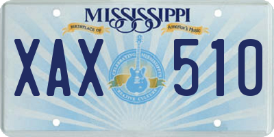 MS license plate XAX510