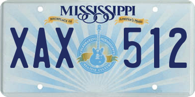 MS license plate XAX512