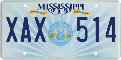 MS license plate XAX514