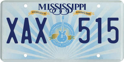 MS license plate XAX515