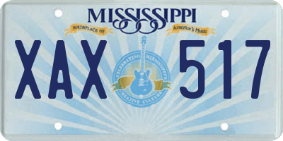 MS license plate XAX517