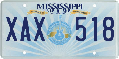 MS license plate XAX518