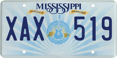 MS license plate XAX519