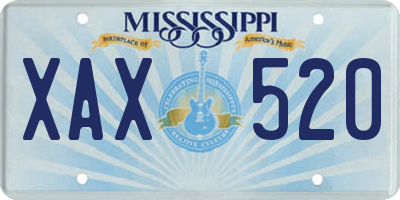 MS license plate XAX520