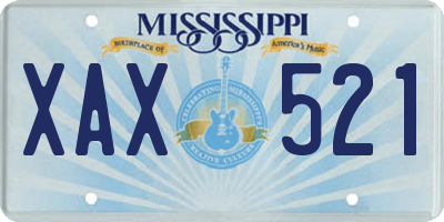 MS license plate XAX521