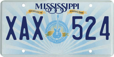MS license plate XAX524
