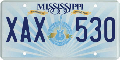 MS license plate XAX530