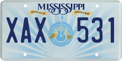 MS license plate XAX531