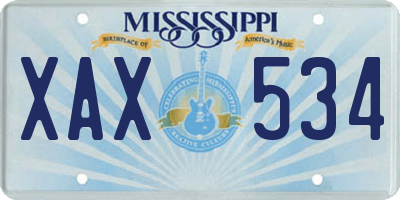 MS license plate XAX534