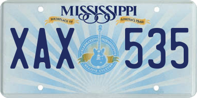 MS license plate XAX535