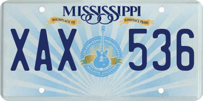 MS license plate XAX536