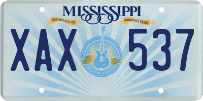 MS license plate XAX537