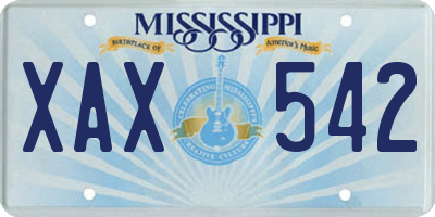 MS license plate XAX542