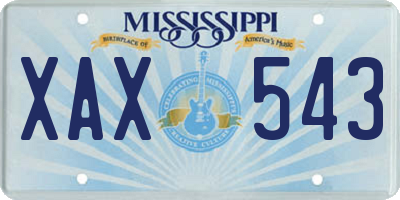 MS license plate XAX543