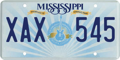 MS license plate XAX545