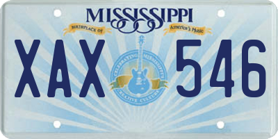 MS license plate XAX546