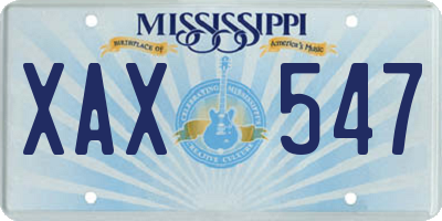 MS license plate XAX547