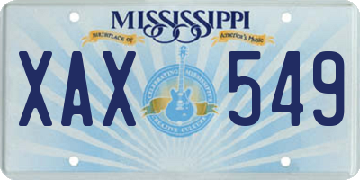 MS license plate XAX549