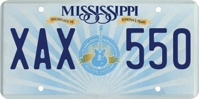 MS license plate XAX550