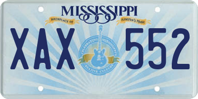 MS license plate XAX552