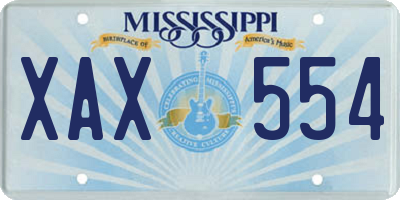 MS license plate XAX554