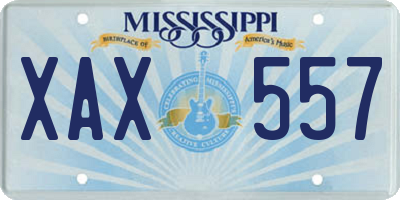 MS license plate XAX557