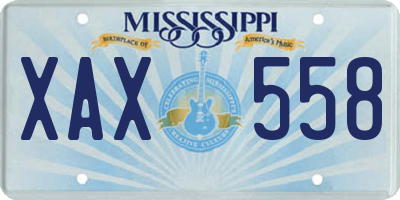 MS license plate XAX558