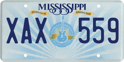 MS license plate XAX559