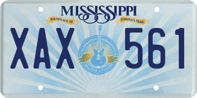 MS license plate XAX561